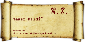 Maasz Klió névjegykártya